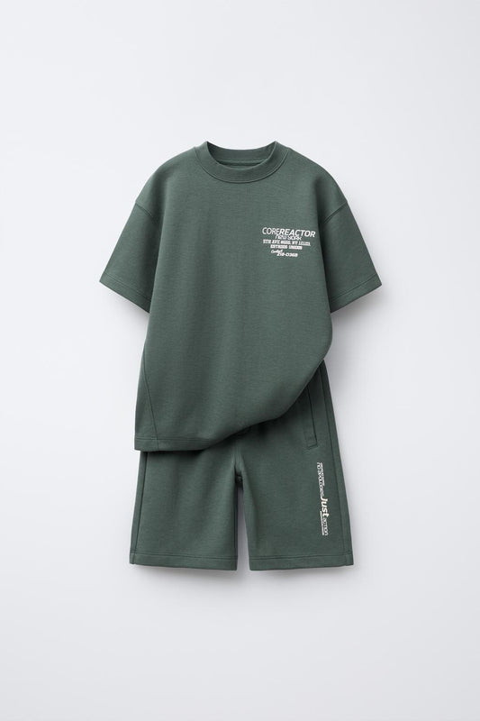 INTERLOCK T-SHIRT AND BERMUDA SET