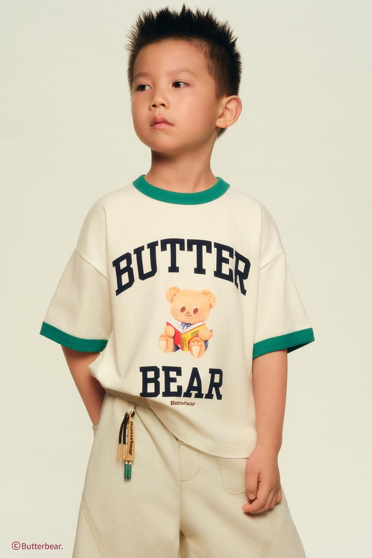 BUTTERBEAR © T-SHIRT WITH TRIM DETAIL